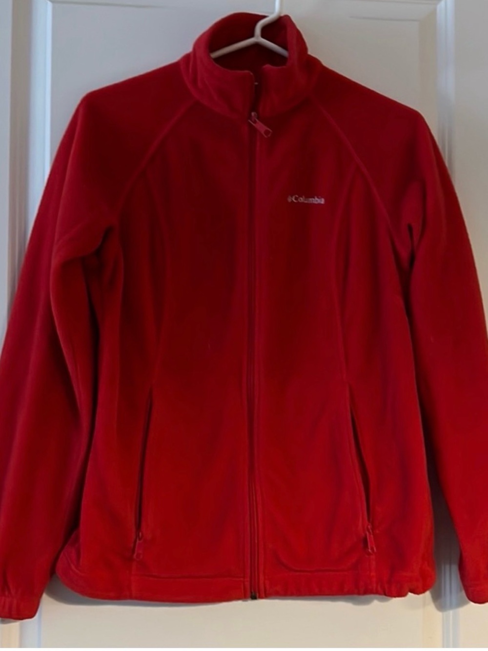 Columbia Red Full-Zip Fleece Jacket